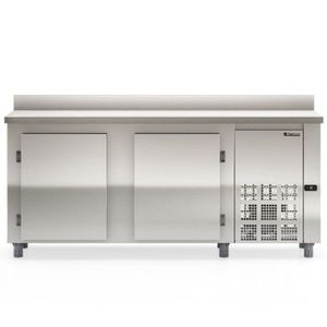 Balcão De Encosto Com 2 Portas Sem Pia Gbfe200 Gelopar Balcão 556 Litros Inox 220v