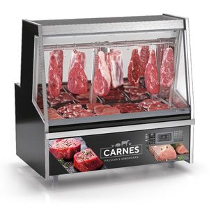Balcão Frigorífico Premium Turino Sem Depósito Gatp150a Gelopar Expositor De Carnes Preto 220v