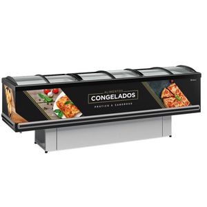 Ilha Plus Dupla Ação Vidro Curvo Gesv290c Gelopar Expositor 827 Litros Preto 220v