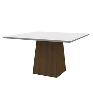 Mesa De Jantar Jasmin 135x135 Imbuia/off White - Pr Móveis Imbuia/off White