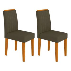 Conjunto 2 Cadeiras Ana Ipê/marrom Escuro - Pr Móveis Ipê/marrom Escuro
