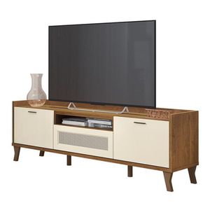 Rack Bancada Arcade 1.8 Para Tv Nature/off White - Pr Móveis Nature/off White