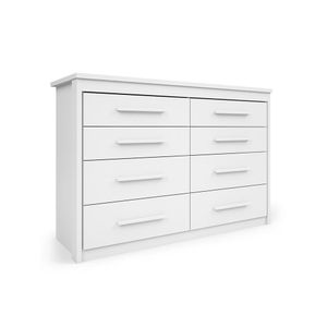 Cômoda Grande 8 Gavetas Branco Elegance