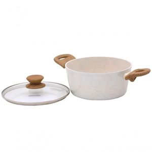 Caçarola Panela Fundo Triplo Indução Marmol Antiaderente 20cm Mimo