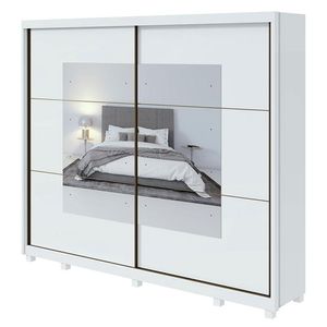 Guarda Roupa Casal Toronto Plus Branco Brilho Com Espelho E Pés - Lopas
