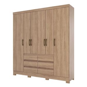 Guarda Roupa Casal B355 Jequitibá Brilho - Briz Móveis