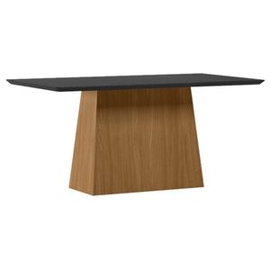 Mesa De Jantar 160 Cm Barbara Com Vidro Ype Preto - New Ceval