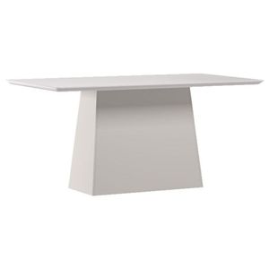Mesa De Jantar 160 Cm Barbara Com Vidro Off White - New Ceval