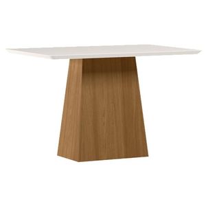 Mesa De Jantar 120 Cm Barbara Com Vidro Ype Off White - New Ceval