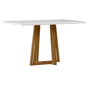 Mesa De Jantar 135x90 Cm Sarah Com Vidro Ype Off White - New Ceval