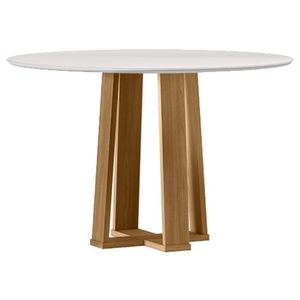 Mesa De Jantar 120 Cm Isabela Com Vidro Ype Off White - New Ceval