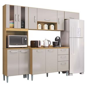 Cozinha Lavínia Balcão Com Tampo Damasco Off White - Poquema