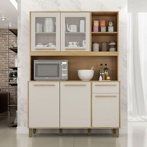 Armário De Cozinha Ambiente Rubi Cinamomo Off White - Valdemóveis