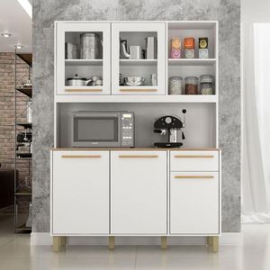 Armário De Cozinha Ambiente Rubi Branco Cinamomo - Valdemóveis