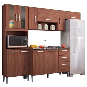 Cozinha Com Balcão De Pia Lavínia Capuccino Off White - Poquema
