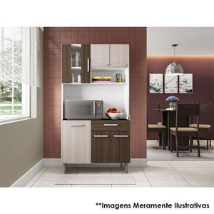 Kit Para Cozinha Ambiente Carol Branco Rovere Amêndoa - Poliman