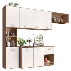 Cozinha Suspensa Mila Carvalho Oak Off White - Poliman