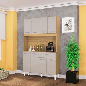 Cozinha Ambiente Kit Cassia 8 Portas Damasco Off White - Poquema