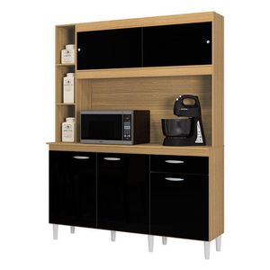 Cozinha Kit Duda 140 Cm Damasco Preto - Poquema