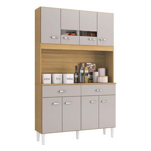 Cozinha Kit Manu 8 Portas Damasco Off White - Poquema