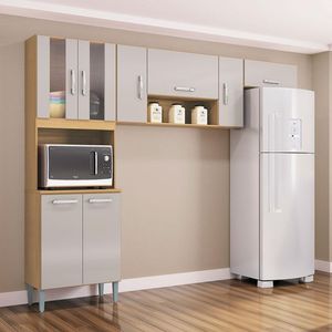 Cozinha Ambiente Lavinia 3 Peças Damasco Off White - Poquema