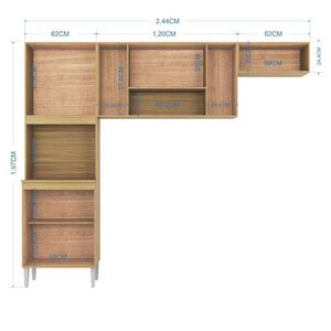 Cozinha Lavinia 3 Peças Damasco Off White - Poquema