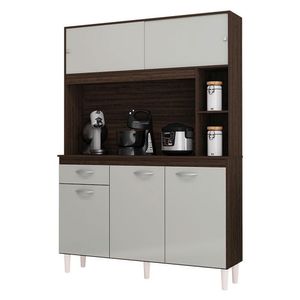 Cozinha Kit Duda 120 Cm Chocolate Off White - Poquema