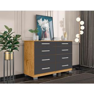 Cômoda 8 Gavetas Ambiente 8050 Freijó Carbono - Araplac