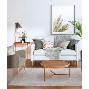 Mesa De Centro Ambiente Aqua Grande Freijó Cobre - Imcal