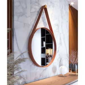 Espelho Decorativo Para Sala De Estar Ambiente Aqua 80cm Marrom - Imcal