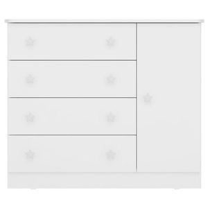 Cômoda Infantil Doce Sonho 2561 Branco Brilho - Qmovi
