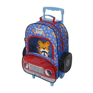 Mochila De Rodinhas Tigre Grande Infantil Dermiwil Azul