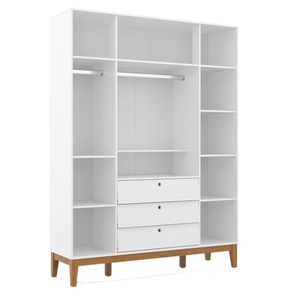 Quarto De Bebe Unique 4 Portas Com Cômoda 6 Gavetas Branco Soft Eco Wood - Matic