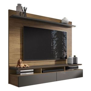 Painel Para Tv Home Suspenso Noruega Freijó Grafite Perolizado - Móveis Leão