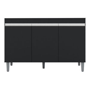 Balcão De Pia Manu 120 Cm Preto Fosco - Ajl