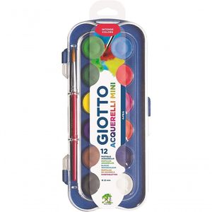 Estojo Aquarela Em Pastilha Mini 12 Cores Giotto