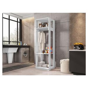 Guarda Roupa Modulado Ambiente Titan Com Prateleiras Branco - Móveis Leão