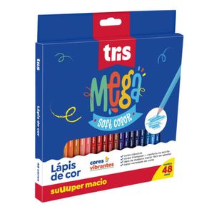 Lápis De Cor Tris Mega Soft Color 48 Cores