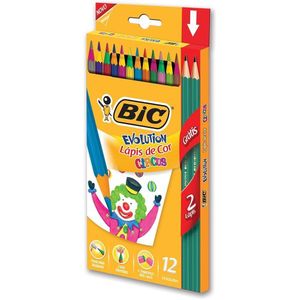 Lápis De Cor 12 Cores Evolution Circus Bic
