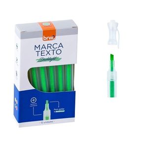 5 Caixas Marca Texto Fluorescente Transparente 12 Unidades Brw Verde