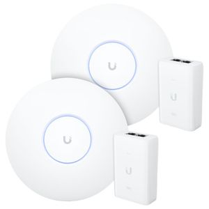 2 Roteadores Wifi 6 Access Point 5.3 Gbps + 2 Injetores Poe+ 2 U6 Pro Ubiquiti Com 2 Fontes 48v 30w