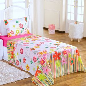Jogo De Cama Lençol Solteiro Infantil 3 Pecas - Garden Pink