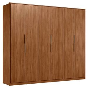 Guarda Roupa Casal Atrice 6 Portas Nogueira Touch Demóbile - Demartêz