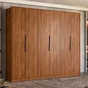 Guarda Roupa Casal Atrice Ambiente 6 Portas Nogueira Touch Demóbile - Demartêz