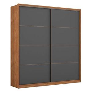 Guarda Roupa Casal Belga 2 Portas Amêndola Grafito - Demartêz