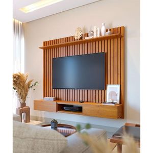 Painel Para Tv Home Suspenso Ripado Ambiente Loft 1.8 Nature - Imcal