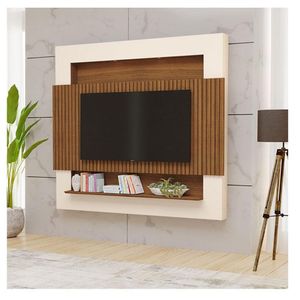 Painel Para Tv Ambiente Riviera Ripado 2.1 Carvalho New Off White - Luapa