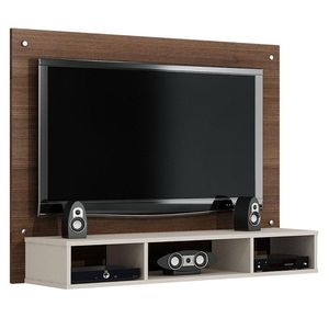 Painel Para Tv Atena Chocolate Off White - Valdemóveis