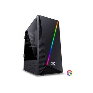 Gabinete Gamer Vinik Vx Gaming Pyxis Com Janela Acrilica Com Dobradica Preto Frontal Fita Led Rgb