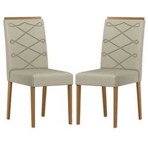 Cadeira Para Mesa De Jantar Caroline Kit 2 Peças Ype Veludo Nude - New Ceval